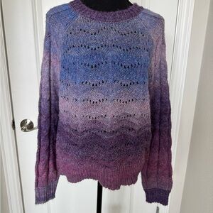 Knox Rose Ombre Knit Sweater - Blue and Purple